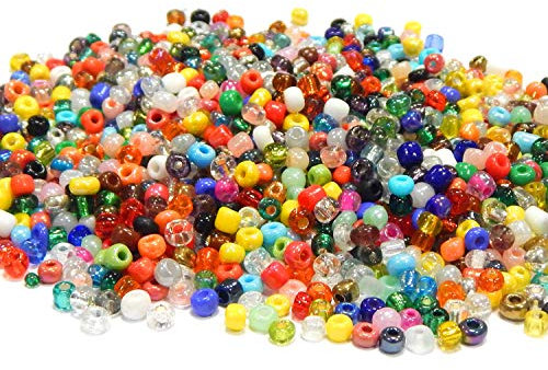 1 kilo Rocailles Perlen 2mm 3mm 4mm Glasperlen Perlenmischung 6/0 8/0 11/0 Mix Set Kugel Rund Mini Perlen Indianerperlen für Schmuck DIY Armband Halskette Ohrring Zubehör Basteln (3,6~4mm)