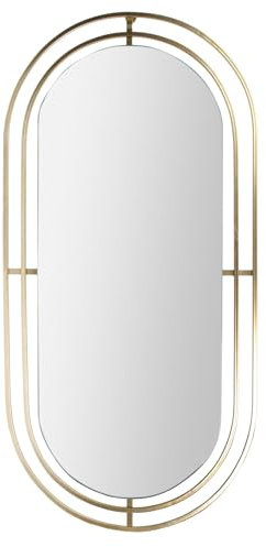 HOME DECO FACTORY The Art Deco Spiegel aus vergoldetem Metall, 90 cm, Gelb
