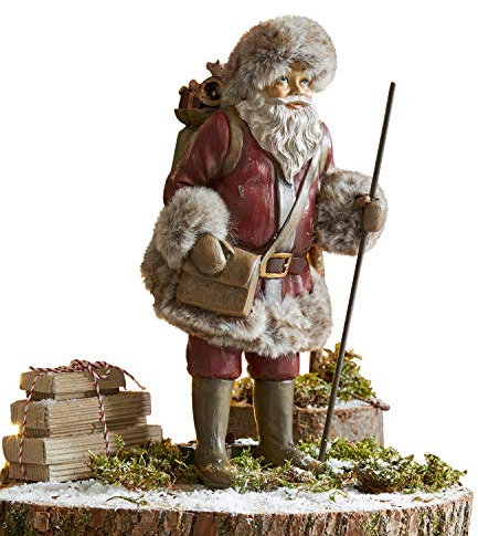 Loberon Weihnachtsmann Geney, handbemalt, charmante Nostalgie, Weihnachtsfiguren, Weihnachtsdekoration, Weihnachten, Polyresin, Acryl, Polyester, antikbraun/antikrot