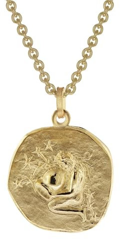 trendor Wassermann Sternzeichen Ø 20 mm Herrenkette Gold auf Silber Tierkreiszeichen, zeitloser Halsschmuck für Herren, tolle Geschenkidee, 39070-02-50 50 cm