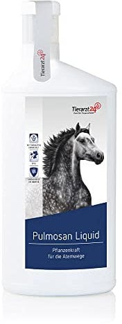 Tierarzt24 PULMOSAN Liquid unterstützt die Atemwege des Pferdes mit natürlicher Pflanzenkraft - Mit reinen ätherischen Kräuterölen. Bei Husten und geschwächtem Immunsystem - 1 Liter