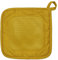 MACOSA UI17904 Topflappen Senfgelb gesteppt 19cm rutschfest hitzebeständig Baumwolle Küchenhelfer Topfhalter Küchenutensil Topflappen Küche Gelb