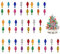 DUDNJC 50 luces de repuesto de cerámica para árbol de Navidad, mini bombillas coloridas de plástico creativo, adornos pequeños para decoración de árbol de cerámica
