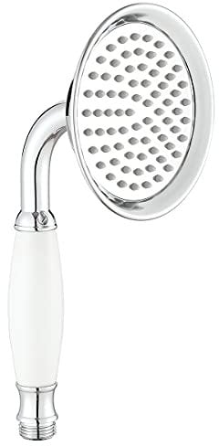 Ownace Pommeau de douche victorien en laiton de grande taille 10,7 cm traditionnel en laiton chromé et céramique pour salle de bain