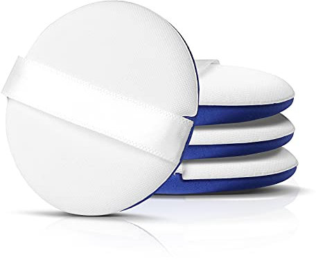 通用 Puderquaste, 4 Stück Schwamm Luftkissen Puderquaste, Make-up Schwämmchen für BB-Creme, CC-Creams, Flüssige Grundierungen (Blau)