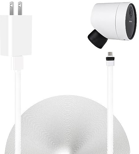 UYODM Power Cable Compatible with SimpliSafe Wireless Outdoor Security Camera,25Ft/7.5m Weatherproof USB Cable Power Your SimpliSafe Outdoor Camera continuously - White