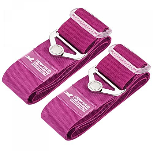 sourcing map 2 Stück Gepäckband Verstellbar Gürtel mit Schnellspanner Luggage Strap für Reise Rosa