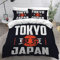 RLYXGS Tokio Bettwäsche 135x200cm 3D Drucken Japan Bettbezug Set für Jungen Mädchen Teens Kinderbettwäsche Mikrofaser Weiche Luxus Bettwaren Raumdekor 3-teiliges +2 Kissenbezug 80x80