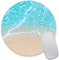 Tapis de souris rond - Imperméable - Petit tapis de souris circulaire en caoutchouc antidérapant - Pour bureau, maison, ordinateur portable, voyage - Bleu - 20,1 x 0,3 cm
