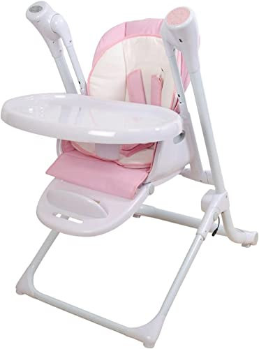 Toral Hamaca Bebe Mecedora Electrica, Trona Columpio Infantil, Columpios Infantiles 2 en 1, Control desde Android y iPhone, Mecedor automatico, Color Rosa