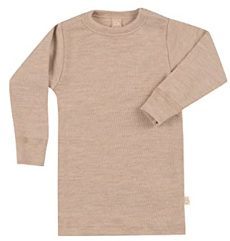 DILLING Baby Merino Wool Long Sleeve Top Beige 80
