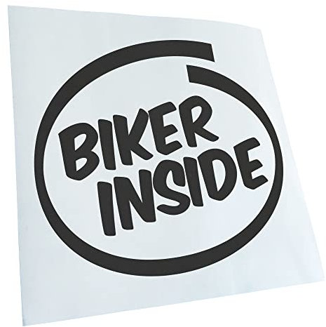 Kiwistar - Autoaufkleber - Dunkelgrau - 11x10cm Biker inside - Motorrad - Heckscheibe Auto Aufkleber wetterfest für Kfz LKW Mofa Truck - Sticker außen selbstklebend Tuning Zubehör für Fenster