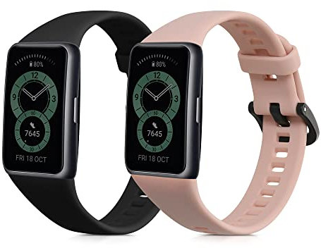 kwmobile 2X Sportarmband kompatibel mit Huawei Band 6 Armband - Fitnesstracker Band Set aus TPU Silikon