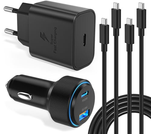 USB C Ladegerät,Acezeek 43W Auto Ladegerät 25W Schnellladegerät mit 6.6Ft PVC ladekabel USB C, PD 3.0 Netzteil,kompatibel mit iPhone 15, Samsung Galaxy,Pixel,Note,iPad Pro 12,9 Zoll,LG Series usw.