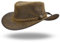 Sidewinder Austrailian Cowboyhut aus echtem Leder im Western-Stil mit breiter Krempe, echtes Leder, wasserabweisend, Outback, Vintage-Tan