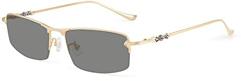 RICCIE Gleitsicht Lesebrille Herren aus Reintitan mit multifokalen photochromen Gläsern, 1.56 Sonnenbrille mit asphärischen Harzgläsern/UV400 Dioptrien +1,0 bis +3,0,02,+1.0