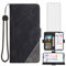 Asuwish Handyhülle für LG Velvet 5G/4G Hülle mit Glas Folie Schutzfolie Kartenfach Klappbar Leder Geldbörse Ständer LMG910EMW LM-G910EMW Handy Hüllen Schutzhülle Handyhüllen Cover Phone Case Schwarz