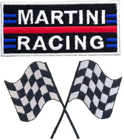 Martini Racing Sport Lap Flag Motorsport Clothes Decoration Fun Jeans Jacket Clothing Badge Iron on Sew on Embroidered Patch appliqué