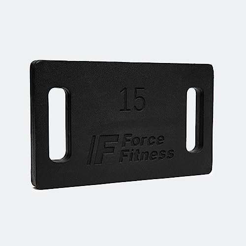 FORCE FITNESS Hantelscheiben aus Gusseisen für Ruckruckrucksack, Wandern, Cardio, Heim-Fitnessgeräte, Fitness-Trainingsplatten zum Rucken, Krafttraining Hantelscheiben 15 kg