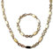 ayados Plattenkette Set Edelstahl 60cm 4mm bis 10,5mm Cuban Halskette + Armband Platten Kette (4mm x 60cm, Plattenkette Gold)