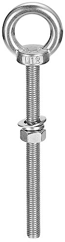 Sourcing Map Lifting Eye Bolt, 1 Set M12x150mm Eye Bolt with Nut Washer 304 Stainless Steel Shoulder Lifting Ring for Hanging Item