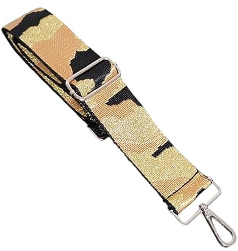 Breiter Taschengurt Schultergurt Tragegurt 5cm Breite Tasche Schulterriemen für Crossbody Bag Gurt Camouflage (Gold)