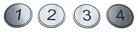 NanTun ABS Engraved 5cm Circular Table Numbers (1-50) Pubs Restaurants Clubs - Silver 1 to 50
