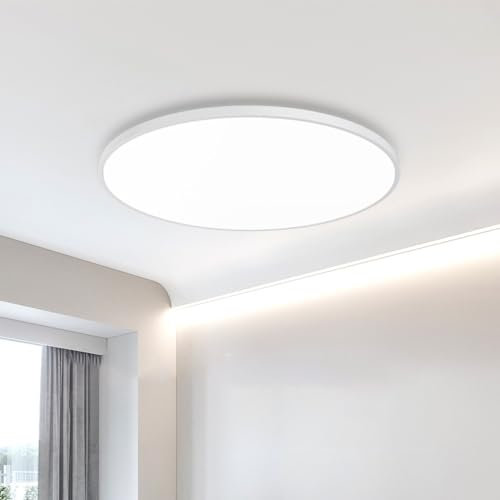 Mengjay LED Deckenleuchte mit Radar Bewegungsmelder Innen 18W 6000K, Rund Deckenlampe für Flur, Treppe, Veranda, Garage, Carport, Balkon, Abstellraum, Keller