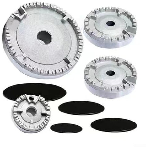 Gas Burner Crown and Flame Cap Kit, Cooker Hat Set, Burner Crown Cap Replacement Kit Fits Most Gas Stove Burners(Flat)