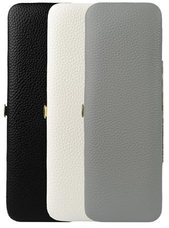 SEEDEW Lash Tweezers Organizer, Eyelash Extension Tweezers Bag, Soft PU Leather 8 Positions Rounded Corners Portable, Individual Storage Case Box for Makeup Brush, Slender Small Tools (Grey)