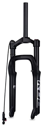 HerfsT Fourche À Suspension Pour Vélo 20'' 4.0 Tire Fat Air Fork Travel 100mm Remote Lockout 1-1/8 Straight Front Forks QR 9mm, Fit Snow Beach XC E-Bikes