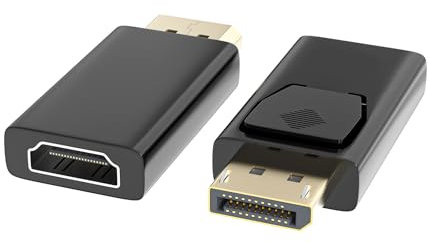 DisplayPort auf HDMI Adapter - 1080p DP zu HDMI Kabel für Dell, Lenovo, HP, GPU, AMD - 2 Stück