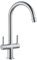 Peppermint Kitchen Mixer Taps 1 Hole Chrome Dual Lever Kitchen Tap with 2 Function Aerator High Arc Sink Mixer Tap Monobloc Brass Faucet 360 Swivel Spout
