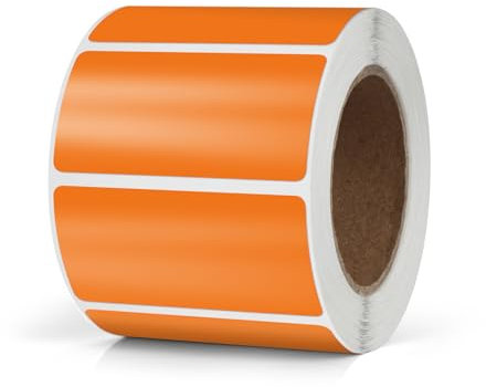 Meitaat Orange Rechteckig Aufkleber 50 x 25MM Farbkodierung Selbstklebend Etiketten Umzug Rolle Ablösbar 500 Stück