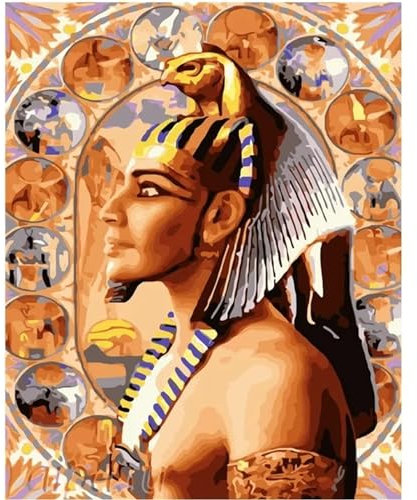 Ägyptischer König Malen nach Zahlen Erwachsene ohne Rahmen Malen Nach Zahlen Kits DIY Ölgemälde Leinwand Gemälde Set mit Pinsels und Farbe Acryl Malerei Für Erwachsene Geschenk für Home Deko,55x70cm