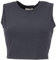 GURU SHOP Kurzes Top, Bedrucktes Yoga Top, Yogatop aus Bio-Baumwolle - Anthrazit, Damen, Size:M