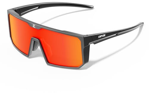 KAPVOE Fahrradbrille Polarisiert Herren Damen Sport Sonnenbrille UV400 Schutz Radbrille Rennrad brille Radsportbrille Radfahren MTB Brille Triathlon Laufen Baseball Wandern Volleyball Bergsteigen