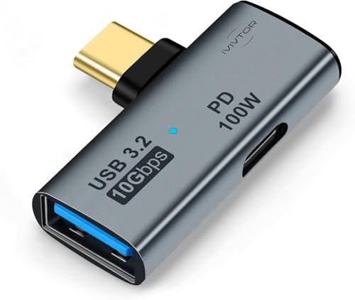 IVIVTOR USB C OTG Splitter - Adapter 1 zu 2 mit stromversorgung 100W Charge Schnellladung - 3.2 usbc verteiler für Laptop Tablet Telefon