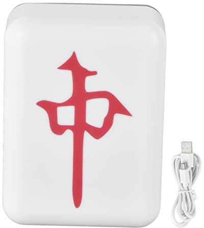 Mahjong-Nachtlicht, USB-wiederaufladbare Nachttisch-Nachtlampe, LED-Nachtlampe, Mahjong-Modellierung, Kleines Licht Für Zuhause, Innenbereich, Schlafzimmer-Dekoration(Red Dragon)