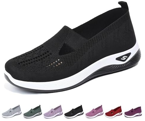 Genérico 2024 Zapatillas Ortopédicas para Mujer Zapatos sin Cordones para Caminar Zapatos Mujer Comodos y Ligeras Sandalias Palas Transpirables y Antideslizantes Zapatillas Malla Deporte Mujer Verano