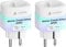 Meross Matter Connected Plug (FR), 2 WLAN-Steckdosen mit Matter Simple Setup (MSS), kompatibel mit Apple Home, Alexa und Google Home, Messung der Produktion des Photovoltaik-Solarpanels