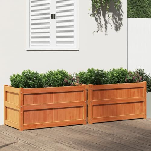 Iiaky Pflanzkübel 2 STK. Blumenkasten PflanzgefäßE FüR Draussen PflanzenküBel Wachsbraun Massivholz Kiefer - 837464