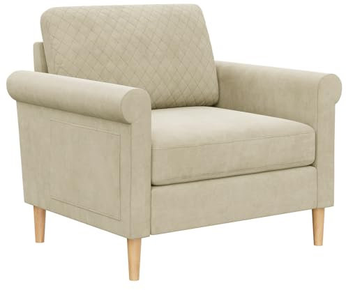 Vesgantti Einzelsofa,Relaxsessel mit bilateraler Taschenablage, Fernsehsessel für Wohnzimmer Schlafzimmer und Büro, Werkzeuglose Montage, 80T*75B*86H cm