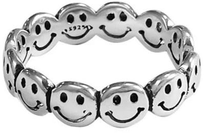Gu Feng Einfacher kreativer Hipster Lächeln verstellbare Öffnung Ring Damen Persönlichkeit Vintage Smiley Gesicht Ring