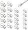 SagaSave Edelstahl Kugelkette Stecker, 100-tlg 2,4/3/4/6mm Spitzen Klemmschalen Loop Verbinder (Silber)