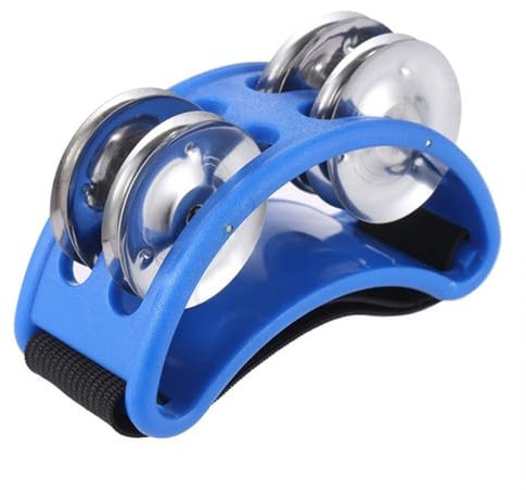 Damaiyyy Tamburello da Piede,Tamburello Foot Tambourine Shaker da Piede per Braccia e Piedi (Blu, 1pz)
