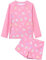 Ewbob 2 Piece Girls Swimsuit Long Sleeves Swimwear Rash Guard Beachwear Bathing Suits Swimming Costume 3 Years to 14 Years for Kids Swimming Clothes,C4-001,Pink,3-4Y