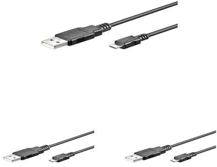 goobay 93918 Câble Micro - USB 2.0 de recharge et de synchronisation; 1,0m, noir (Lot de 3)