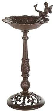 Fontana per giardino all'aperto uccelli ciotola acqua mangiatoia ferro antico decorativo marrone allodola