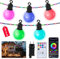HOUHUI Lichterkette Außen 20M,RGB Outdoor Lichterkette mit Fernbedienung,G40 Dimmbare LED Hängelichter Farbwechselnde,Wasserdicht Weihnachtsbeleuchtung Außen für Hochzeiten, Partys